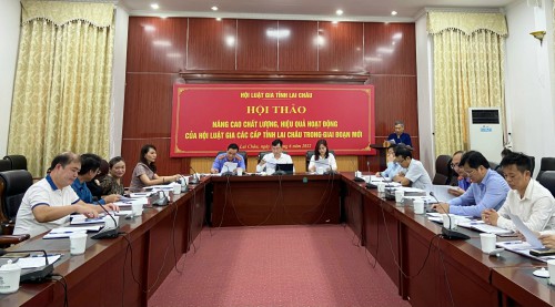 Hội Luật gia tỉnh Lai Châu tổ chức hội thảo "Nâng cao chất lượng hiệu quả hoạt động của Hội Luật gia các cấp tỉnh Lai Châu trong giai đoạn mới"