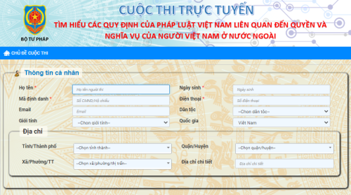 Ngày 25/10: Diễn ra Cuộc thi trực tuyến tìm hiểu quyền và nghĩa vụ của người Việt Nam ở nước ngoài