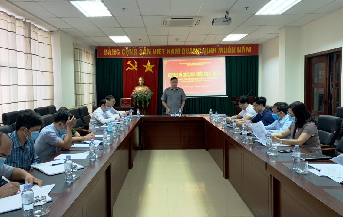 Họp Ban tổ chức, Ban chấm thi, tổ thư ký cuộc thi viết “Tìm hiểu pháp luật về phòng, chống ma túy trên địa bàn tỉnh Lai Châu” năm 2020