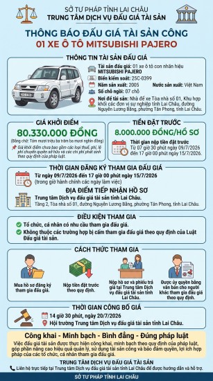 Thông báo công khai việc đấu giá tài sản