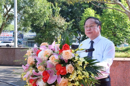 Đ/c Tống Thanh Hải - Ủy viên Ban Thường vụ Tỉnh ủy, Phó Chủ tịch Thường trực UBND tỉnh, Trưởng Ban chỉ đạo diễn tập tỉnh phát biểu khai mạc và chỉ đạo buổi diễn tập