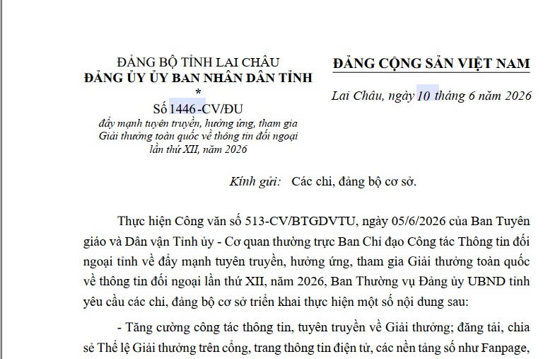 Tuyên truyền, hưởng ứng, tham gia Giải thưởng toàn quốc về thông tin đối ngoại lần thứ XII, năm 2026