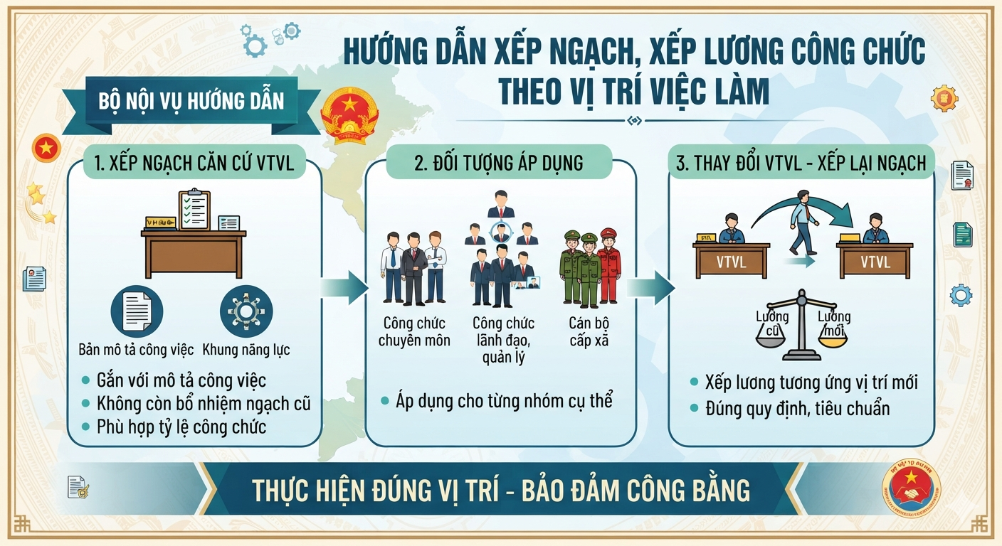 Hướng dẫn xếp ngạch, lương theo vị trí việc làm